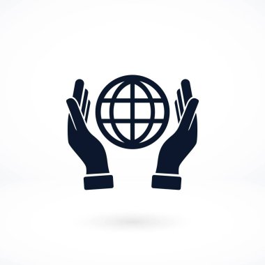 El ele tutuşan dünya - vektör simgesi