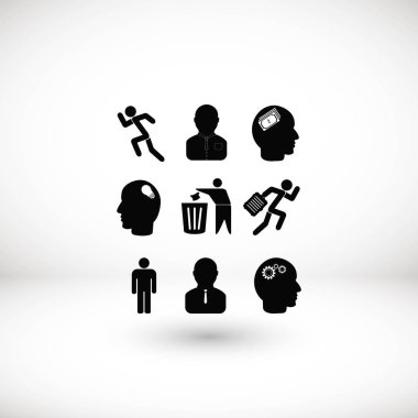 siyah çalışma işadamı simgesi