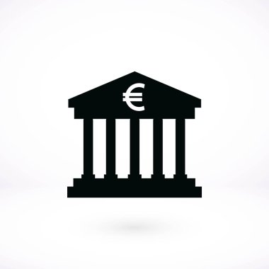 Euro banka vektör simgesi