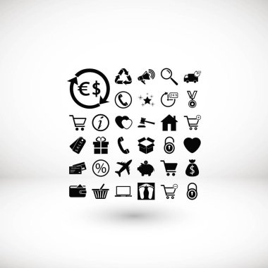 alışveriş simgeler vektör