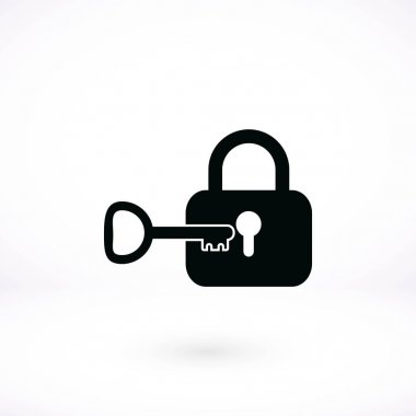 Kilit ve anahtar vektör simgesi