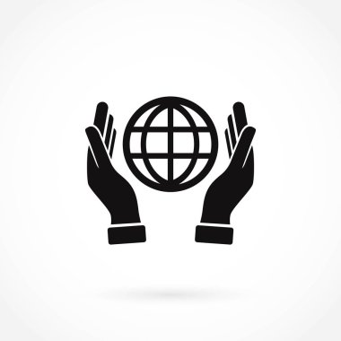 El ele tutuşan dünya - vektör simgesi