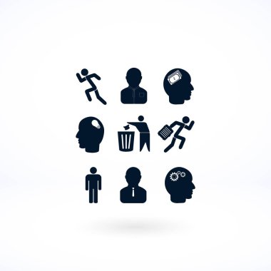 siyah çalışma işadamı simgesi