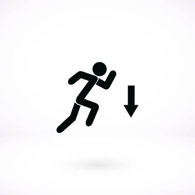şekil adam ve yön ok simgesi