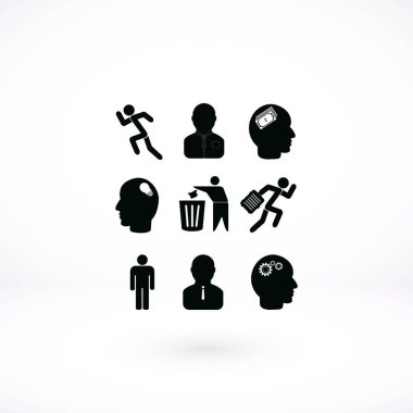 siyah çalışma işadamı simgesi