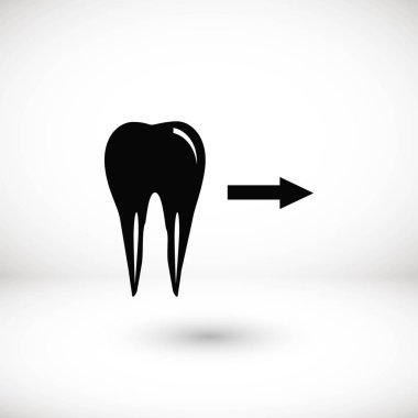 Diş yönü gösterir. simge. vektör