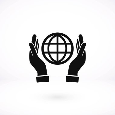 El ele tutuşan dünya - vektör simgesi