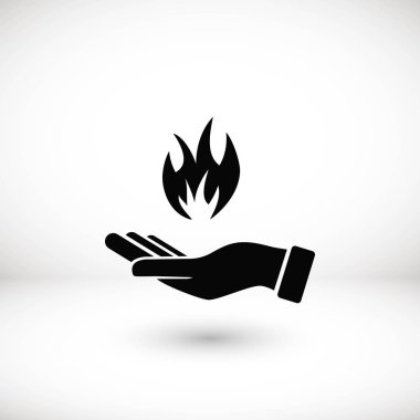 bir yangın simgesi tutan el
