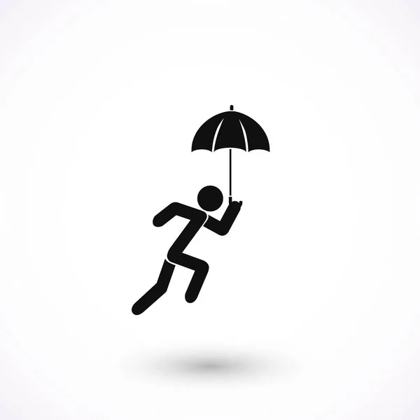 傘アイコンを持つ人 — ストックベクタ
