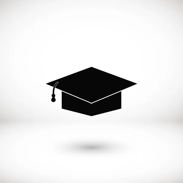 Αποφοίτηση καπέλο μαύρο εικονίδιο — Διανυσματικό Αρχείο