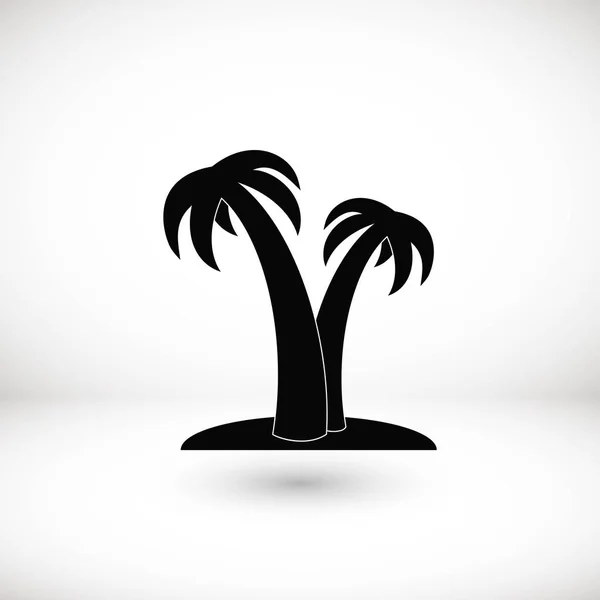 Icona palma albero tropicale — Vettoriale Stock