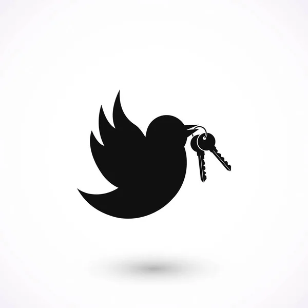 Ptak z ikoną klucze — Wektor stockowy