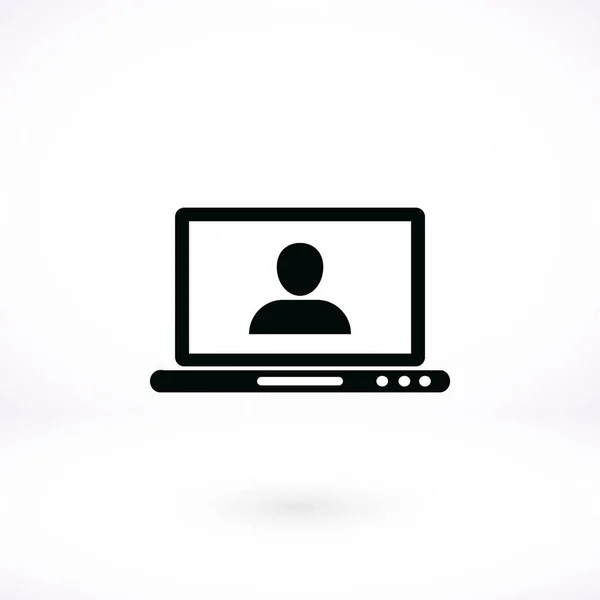 Laptop, gebruiker pictogram — Stockvector