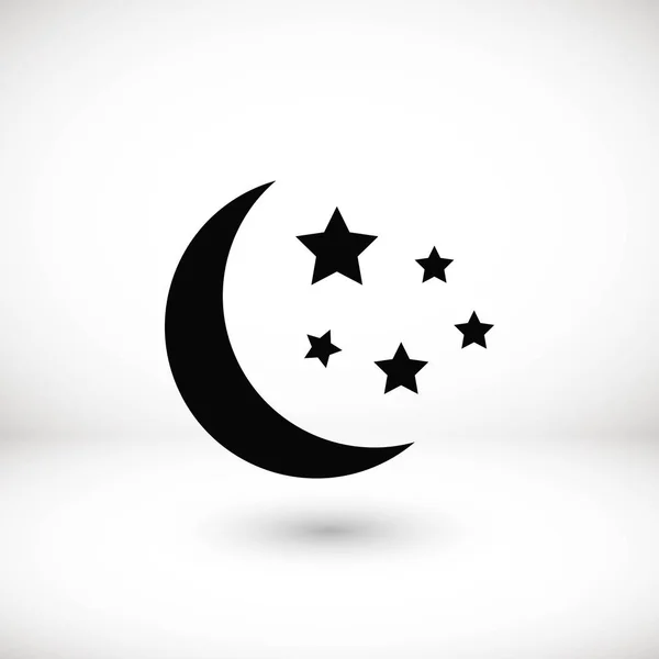 Lua e estrelas no ícone — Vetor de Stock