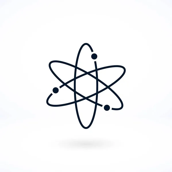Atom czarny ikona — Wektor stockowy