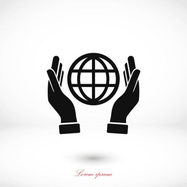 El ele tutuşan dünya - vektör simgesi