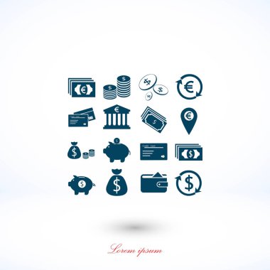 Finans simgeler vektör