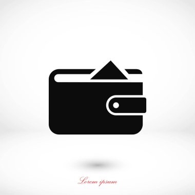 Düz uzun gölge cüzdan simgesi