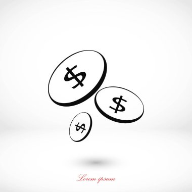 Düz para vektör simgesi 