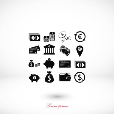 Finans simgeler vektör