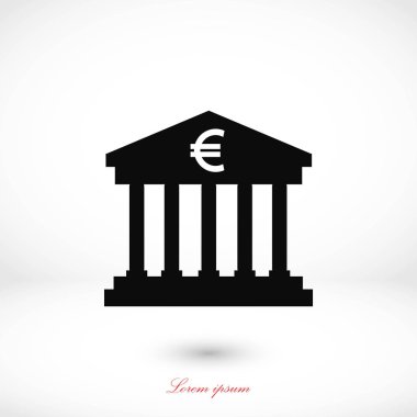 Euro banka vektör simgesi