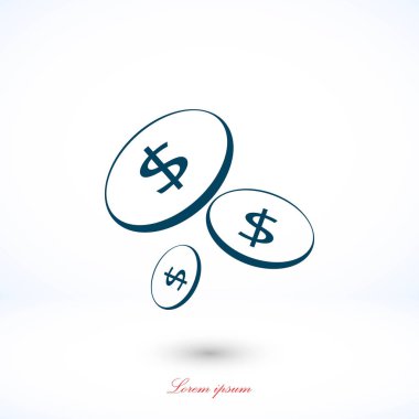 Düz para vektör simgesi 