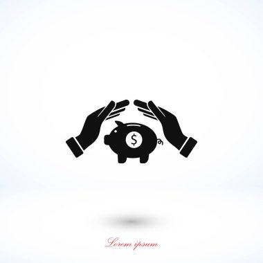 Kaydetme, kumbara vektör simgesi