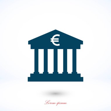 Euro banka vektör simgesi