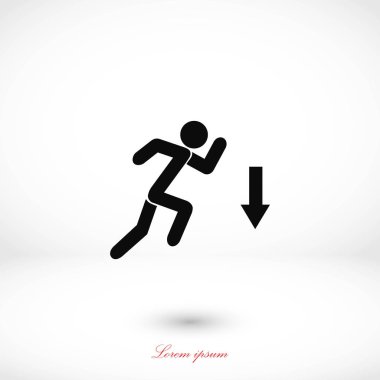 şekil adam ve yön ok simgesi