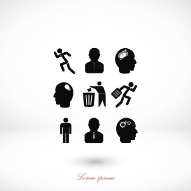 siyah çalışma işadamı simgesi