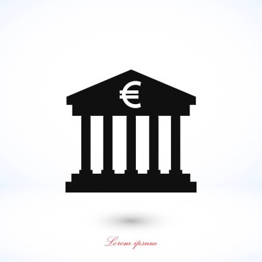 Euro banka vektör simgesi