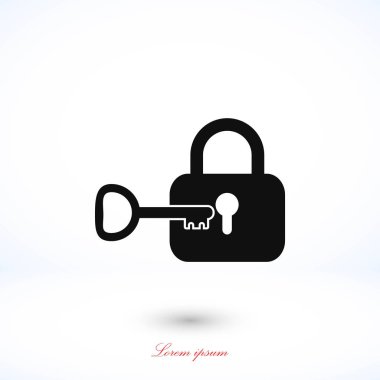 Kilit ve anahtar vektör simgesi