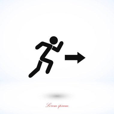  çalışan adam şekil ve yön ok simgesi
