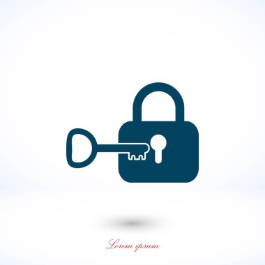 Kilit ve anahtar vektör simgesi