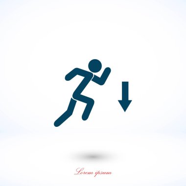 şekil adam ve yön ok simgesi