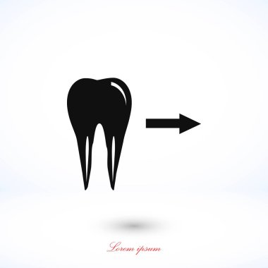 Diş yönü gösterir. simge. vektör