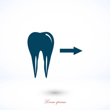 Diş yönü gösterir. simge. vektör