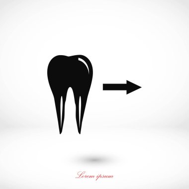 Diş yönü gösterir. simge. vektör