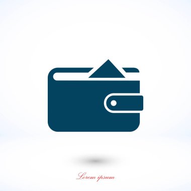 Düz uzun gölge cüzdan simgesi