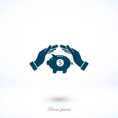 Kaydetme, kumbara vektör simgesi