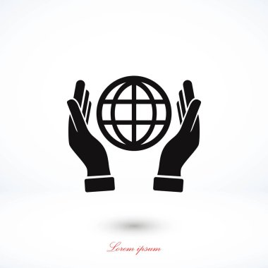 El ele tutuşan dünya - vektör simgesi