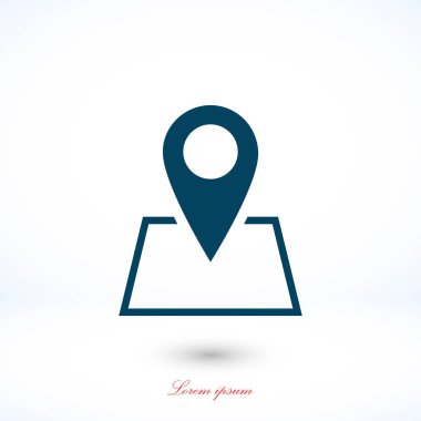 harita simgesi üzerinde toplu iğne