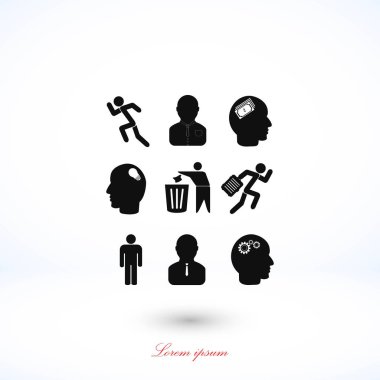 siyah çalışma işadamı simgesi