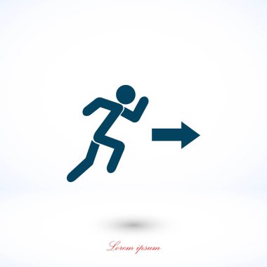  çalışan adam şekil ve yön ok simgesi