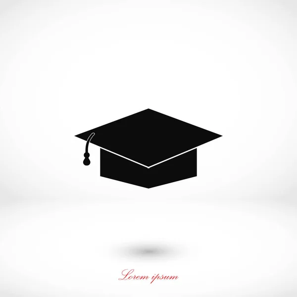 Graduation cap black icon — Stock Vector