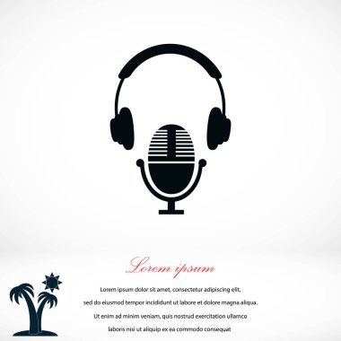  kulaklık ve mikrofon simgesi