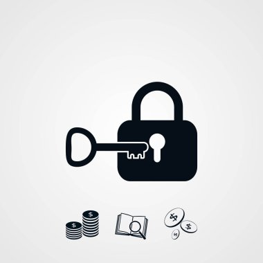 Kilit ve anahtar vektör simgesi