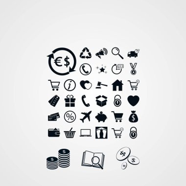 alışveriş simgeler vektör