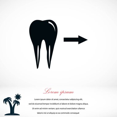 Diş yönü gösterir. simge. vektör