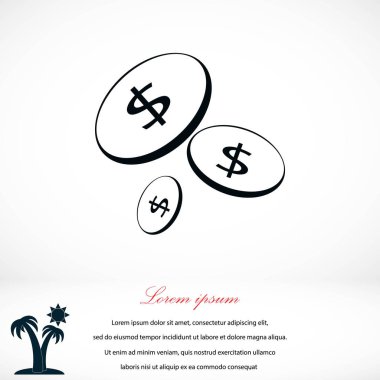 Düz para vektör simgesi 